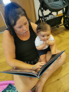reading to a newborn