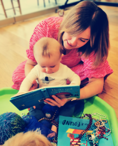 reading to a newborn