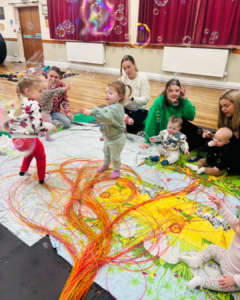 When do babies interact with each other 